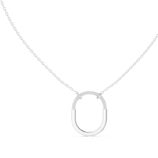 U Shape Hardware Pattern Statement Pendant - view 3