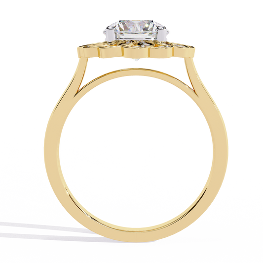 Floral Inspire Round Cut Moissanite Ring - view 2