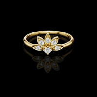 0.25 TCW Exquisite Lotus Inspired Ring Featuring a Moissanite Diamond Petal Cluster Design