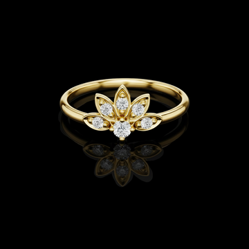 0.25 TCW Exquisite Lotus Inspired Ring Featuring a Moissanite Diamond Petal Cluster Design