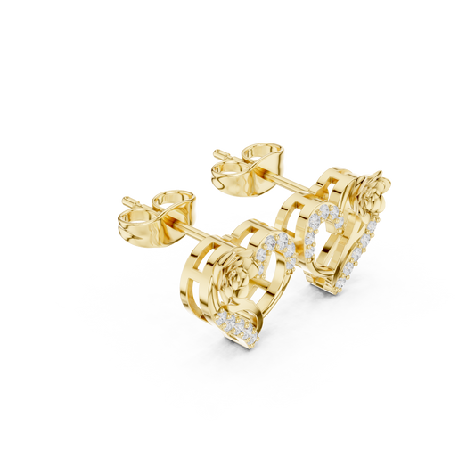 0.14 TCW Lovely Moissanite Heart Shaped Diamond Rose Earrings Romantic Fine Jewelry For Mine