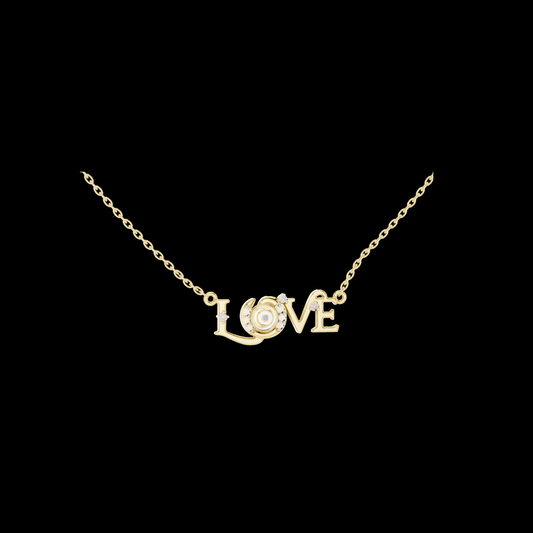 0.50 TCW Romantic Pave Lab Grown Diamond Accent Love Letter with Modern Spiral Center Pendant Luxury Jewelry Gift