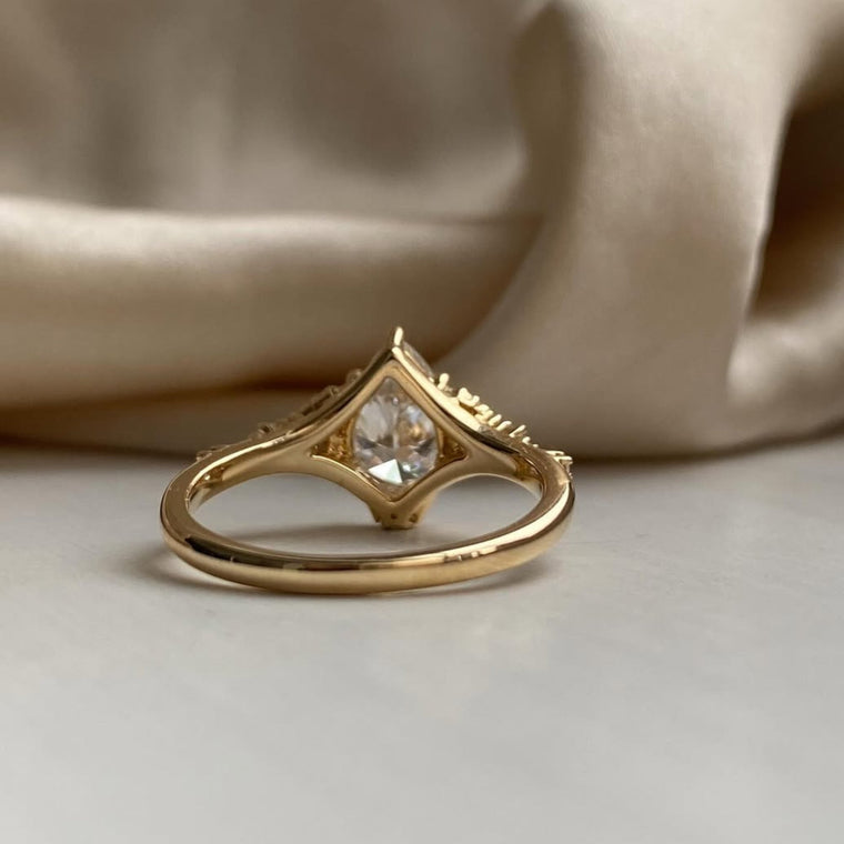 Pear Cut Lab Diamond Vintage Ring For Women - view 2