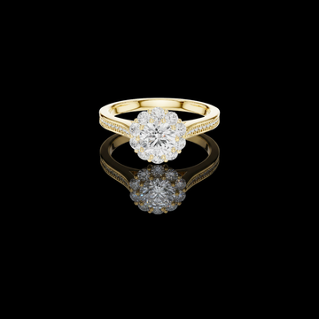 1.50 CT Luminara Bloom Round Lab Grown Diamond Halo Ring with Fine Pavé Detailing