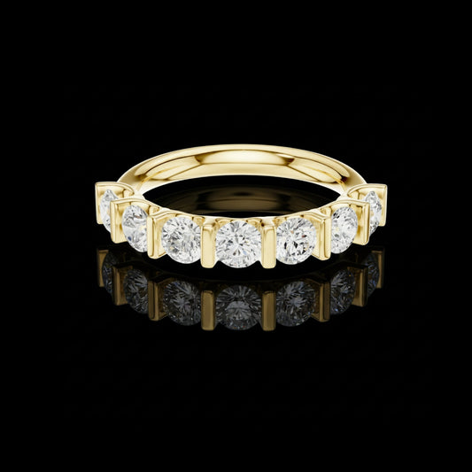 1.47 TCW Stunning Bar Set Moissanite Diamond Eternity Luxury Bridal Jewelry Ring For Mother