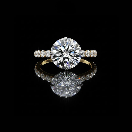 2.50 CT Runway Ready Bling High Moissanite Round Cut Diamond Wedding Ring