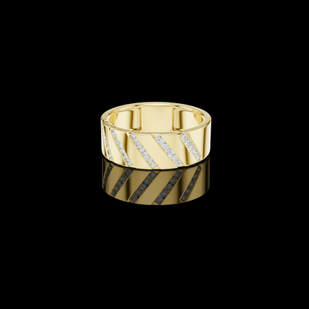 Round Cut Lab Grown Diamond Men's Wide Diagonal Channel Set Band