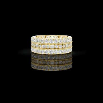 2.27 CT Luxurious Triple Row Round and Baguette Lab Grown Diamond Eternity Band