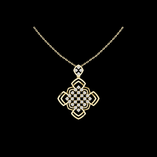 1.01 TCW Geometric Floral Lab Grown Diamond Luxury Pave Design Pendant Sparkling Gift For Her