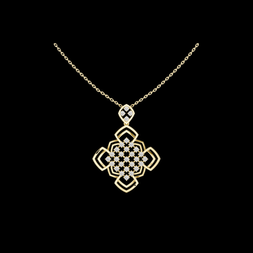 1.01 TCW Geometric Floral Moissnaite Diamond Luxury Pave Design Pendant Sparkling Gift For Her