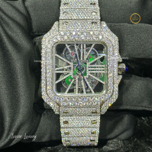 Luxury Full Iced Out Moissanite Diamond Watch for Men by Ivevar