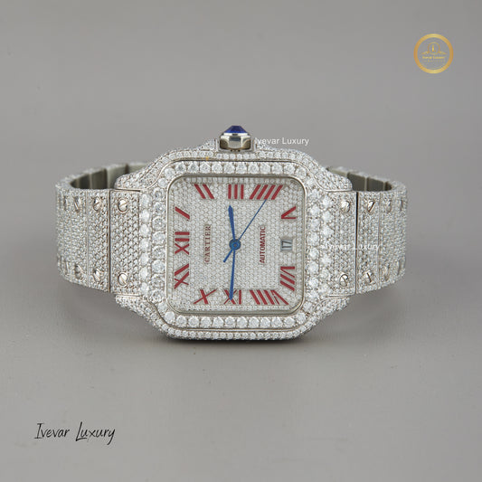 Luxury Full Iced Out Moissanite Diamond Chronograph Watch by Ivevar