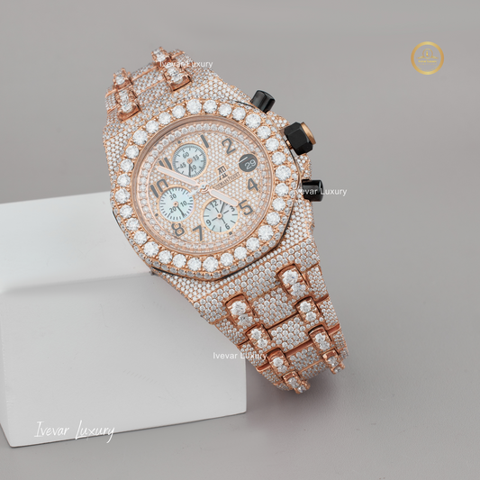 Natural Diamond Luxury Watch – Full Iced Design by Ivevar