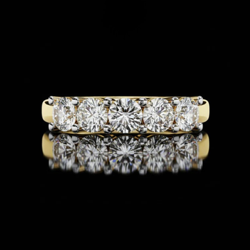 2.00 TCW  Five Stone Moissanite Diamond Band Classic Round Cut Anniversary Band for her