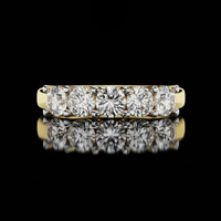 2.00 TCW Five Stone Lab Grown Diamond Band Classic Round Cut Anniversary Band for her