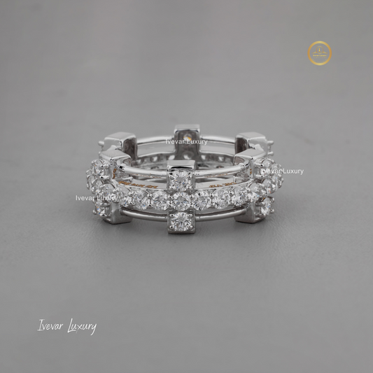 Moissanite Diamond Halo Engagement Ring by Ivevar