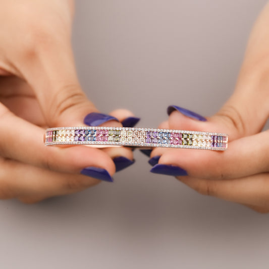 Rainbow sapphire luxury charm bracelet by Ivevar