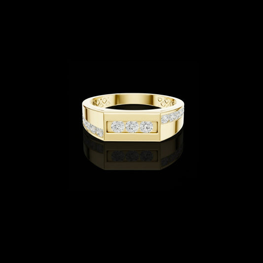 0.55 TCW Elite Channel Setting Round Cut Moissanite Diamond Gold Band Birthday Gift for Her