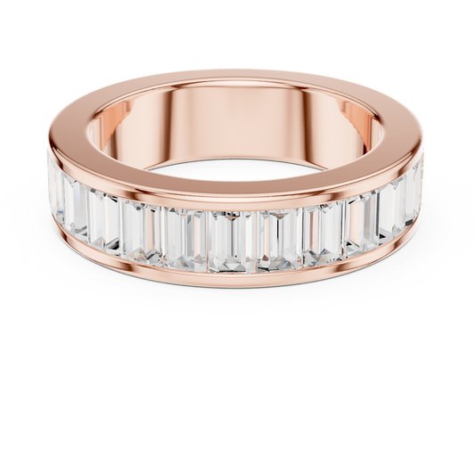 Emerald Cut Moissanite Channel Set Wedding Band - view 2