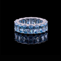 1.00 TCW Full Sparkle Lab Grown Emerald Cut Diamond Eternity Luxury Statement Band