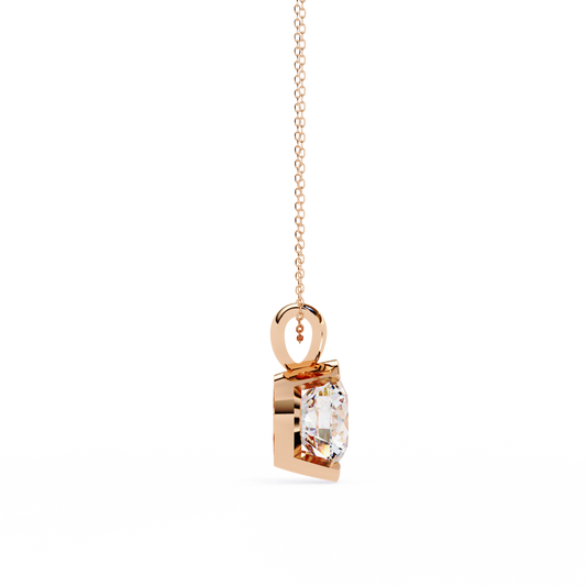 Contemporary Round Solitaire Partial Bezel Set Pendant - view 3
