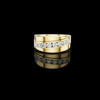 0.68 TCW Contemporary Lab Grown Diamond Band with Seamless Round Brilliance Sculpted High Polish Band