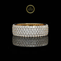 2.50 TCW Moissanite Round Cut Diamond Band Trendy Design Luxury Full Pave Band