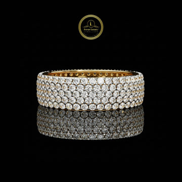 2.50 TCW Moissanite Round Cut Diamond Band Trendy Design Luxury Full Pave Band