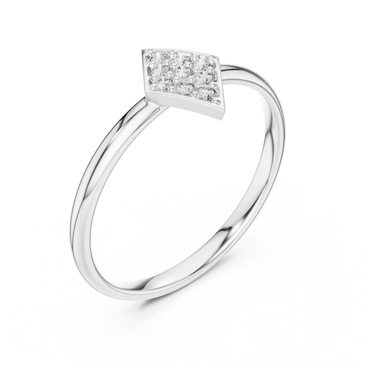Round Cut Lab Diamond Kite Cluster Ring with Pave Setting - view 4
