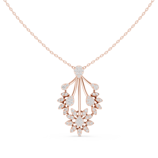 1.00 TCW Dazzling Floral Moissanite Diamond Pendant Artistic Openwork Flower Design For Her