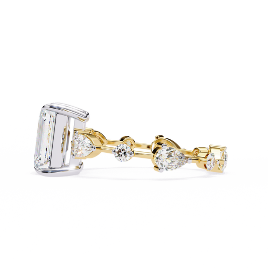 2.80 CT Elegant Emerald Cut Engagement Lab Grown Diamond Unique Ring for Women