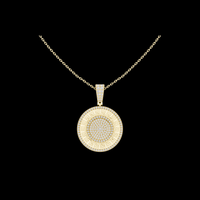 1.42 TCW Luxury Medallion Greek Key Design Round Pave Moissanite Diamond Pendant Statement Jewelry