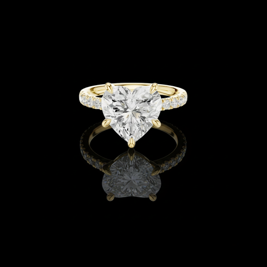 4.00 CT Luxury Heart Shaped Lab Grown Diamond with Pave Setting Romantic Bridal Ring Beautiful Jewelry For Her