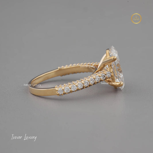 High End Custom Lab Grown Diamond Ring by Ivevar