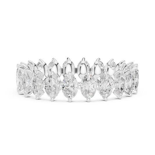 Oval Cut Lab Diamond Eternity Wedding Band - view 3