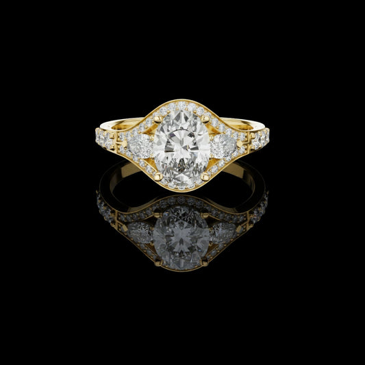 2.50 CT Modern Lab Grown Oval Cut Diamond Ring For Someone