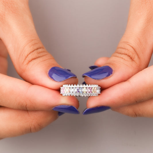 Luxury sapphire diamond promise ring by Ivevar