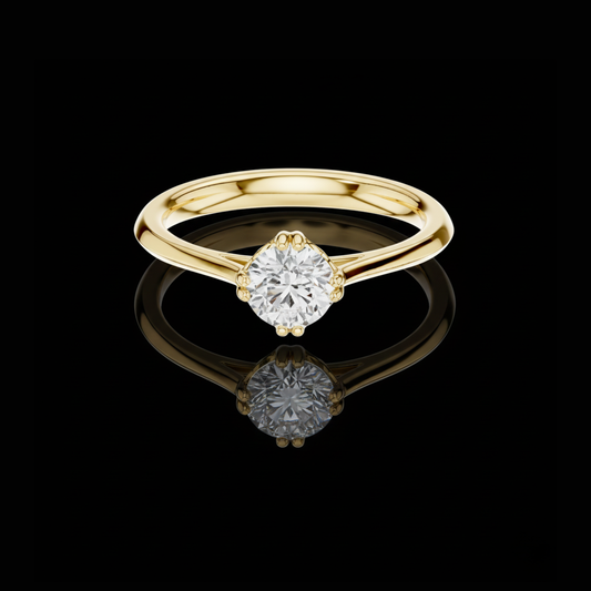 0.5 TCW Classic Round Solitaire Lab grown Diamond Timeless Brilliant Cut Engagement Ring for Her