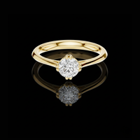 0.5 TCW Classic Round Solitaire Moissanite Diamond Timeless Brilliant Cut Engagement Ring for Her