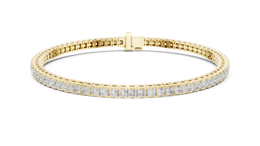 4.56 TCW Channel Set Princess Cut Moissanite Tennis Bracelet - view 4