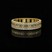 0.41 CT Triple Row Baguette Moissanite Diamond Band Luxurious Eternity Statement Ring Band For Someone