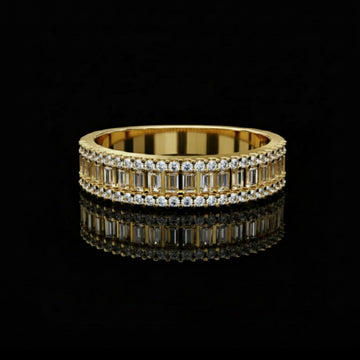 0.41 CT Triple Row Baguette Moissanite Diamond Band Luxurious Eternity Statement Ring Band For Someone