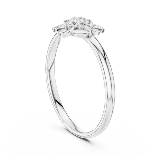 Designer Round Cut Lotus Cluster Ring - view 4