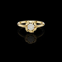 0.26 TCW Designer Moissanite Round Cut Diamond Ring For Her Smile