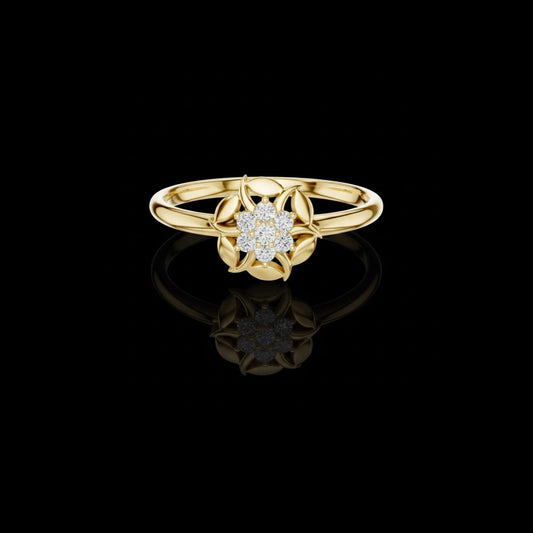 0.26 TCW Designer Moissanite Round Cut Diamond Ring For Her Smile
