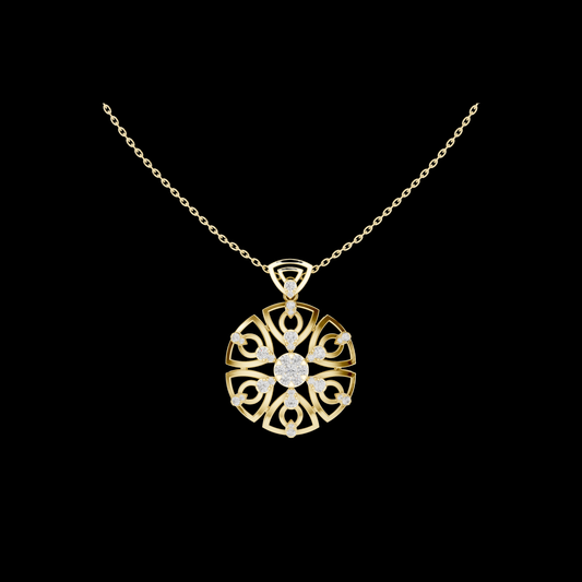 0.79 TCW Exclusive Lab Grown Diamond Floral Luxury Mandala Inspired Flower Pendant Elegant Fine Jewelry Gift