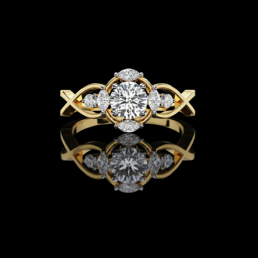 1.00 CT Modern Lab Grown Round Cut Diamond Ring Sleek Design For Every Occasions