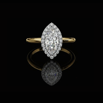 0.82 CT Elegant Marquise Cut Halo Lab Grown Diamond Ring Luxurious Sparkling Statement Jewelry Design