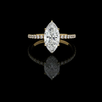 3.00 CT Sleek Marquise Cut Moissanite Diamond Engagement Ring with Modern Flair For Her