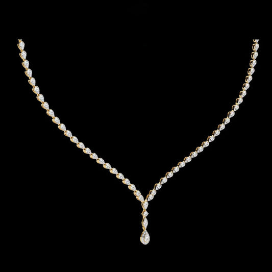 4.52 TCW Elegant Teardrop Moissanite Diamond Necklace Luxurious Tennis Chain with Dazzling Pendant